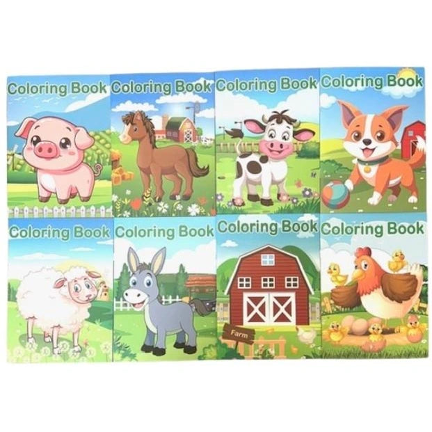 5 X 7 IN FARM ANIMAL COLORING BOOK ASSORTED